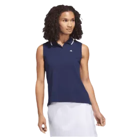 Adidas Ladies Go-To Piqué Sleeveless Golf Polo Shirt - Blue