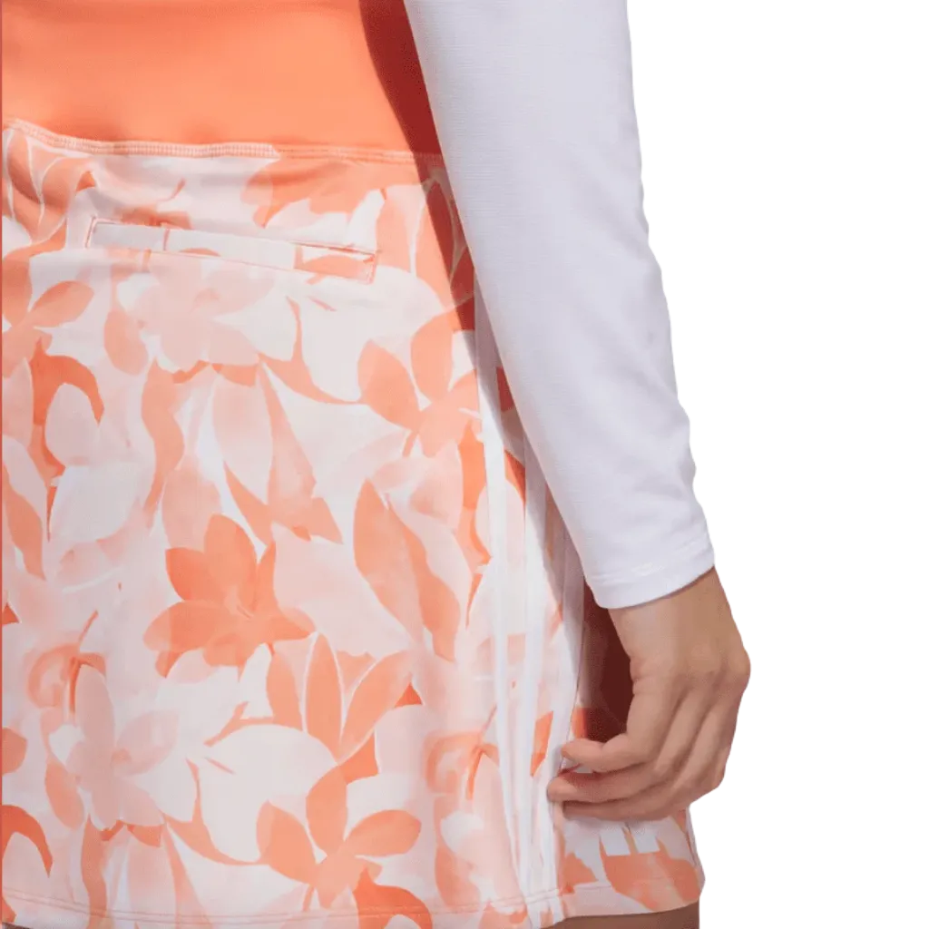 Adidas Orange Floral 15-Inch Golf Skort