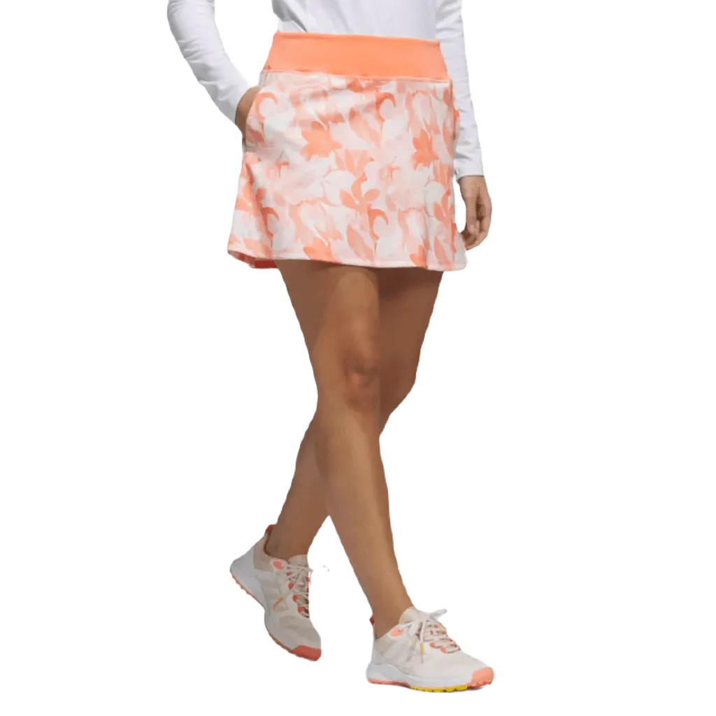 Adidas Orange Floral 15-Inch Golf Skort