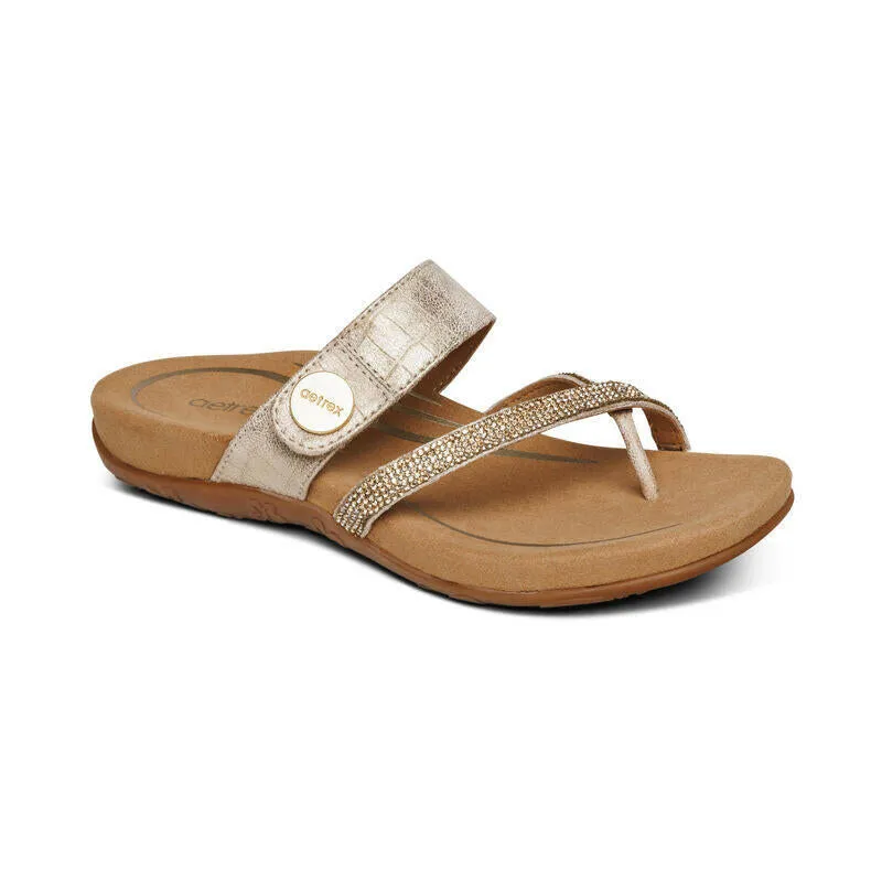 Aetrex Izzy Sparkle Women's Sandals - Gold