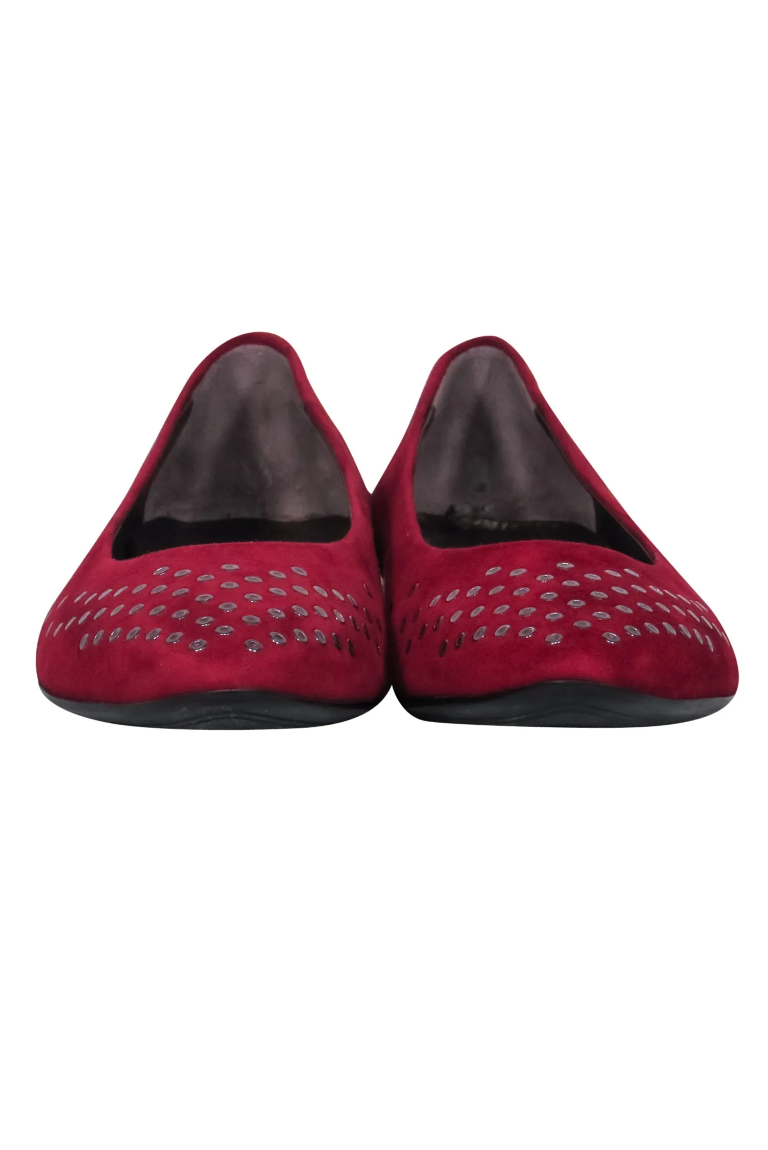 AGL - Dark Red Suede Flats w/ Grommets Sz 8