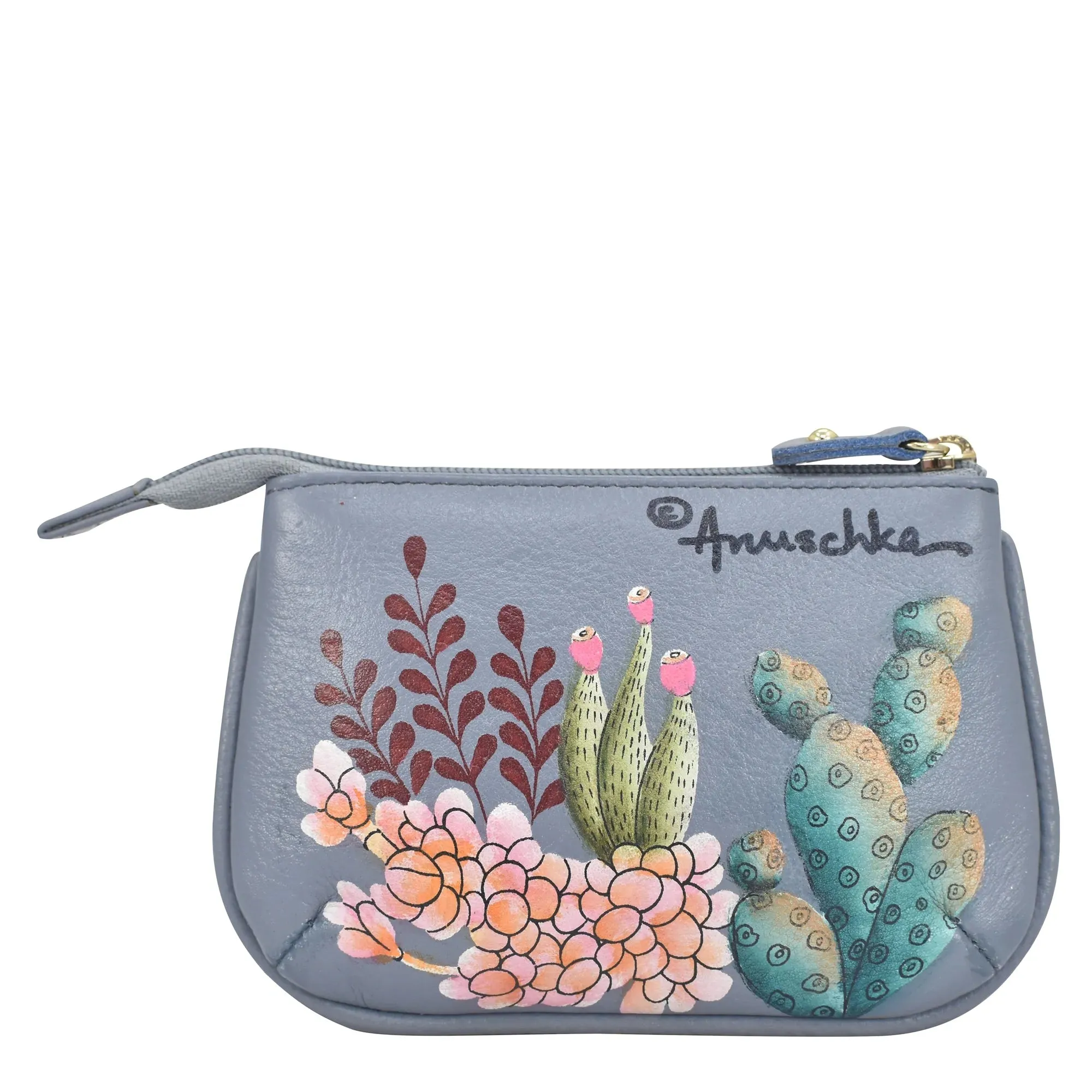 ANUSCHKA 1107 MEDIUM ZIP POUCH DESERT GARDEN