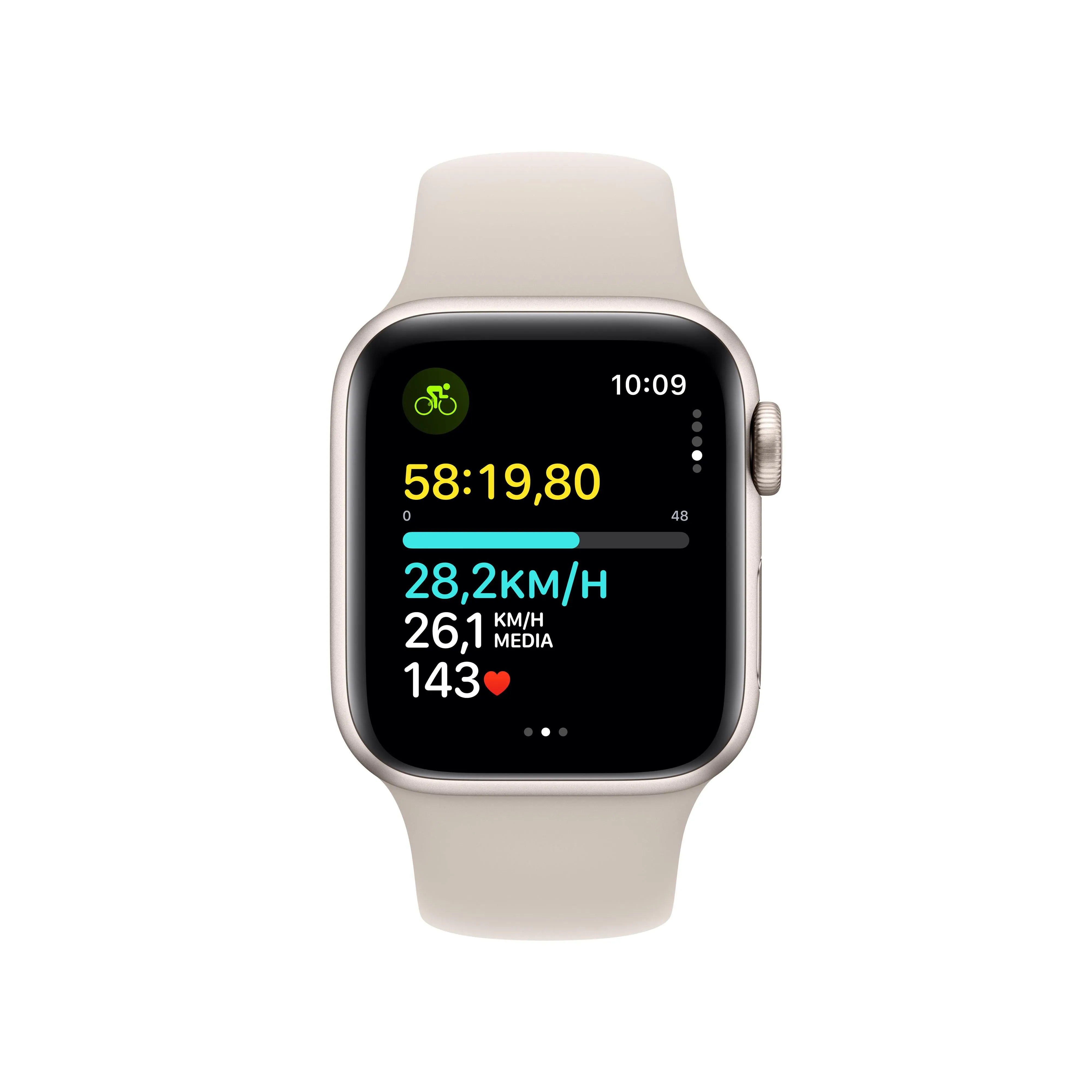 Apple Watch SE (GPS   Cellular) - Caja de aluminio en blanco estrella de 40 mm - Correa deportiva blanco estrella - Talla M/L