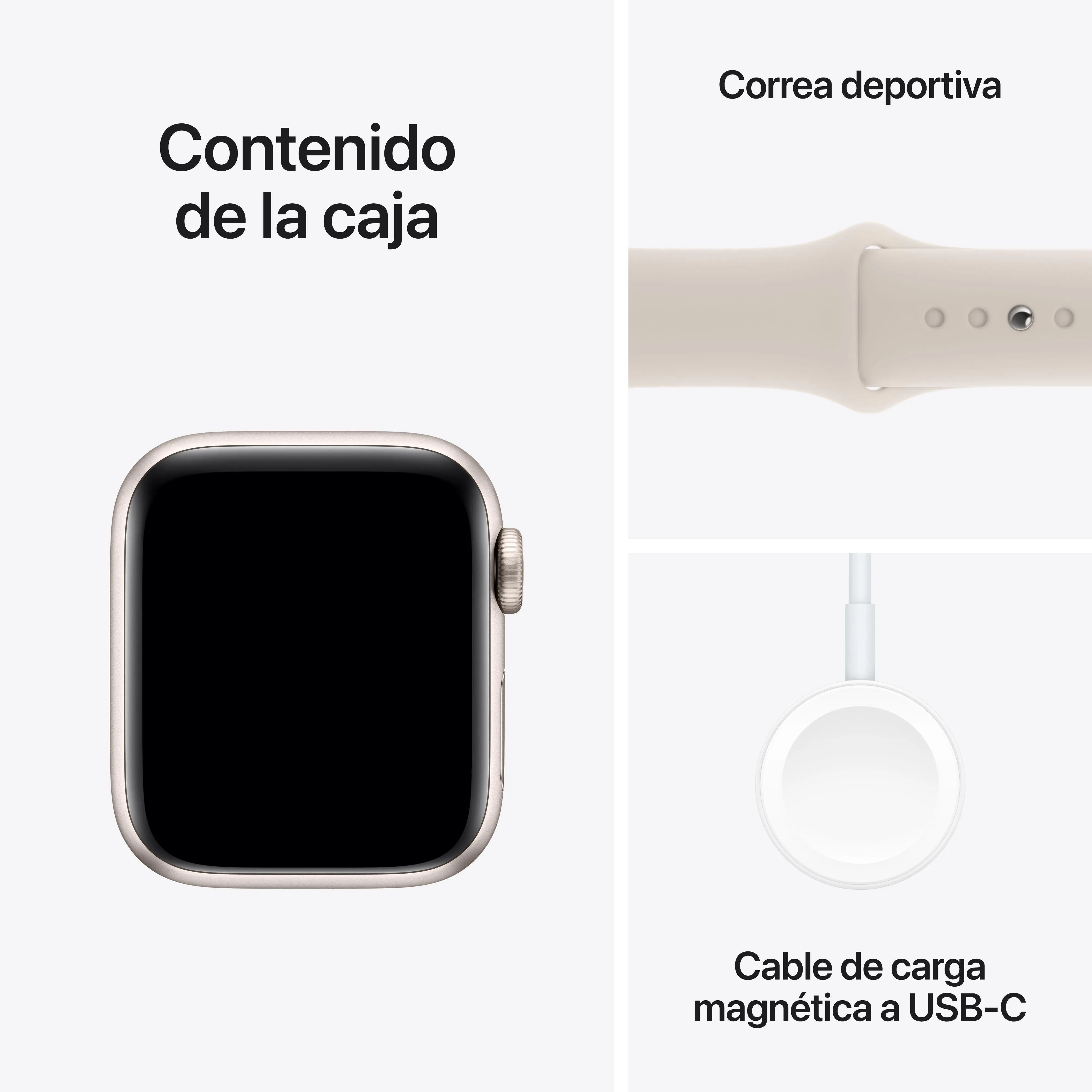 Apple Watch SE (GPS   Cellular) - Caja de aluminio en blanco estrella de 40 mm - Correa deportiva blanco estrella - Talla M/L