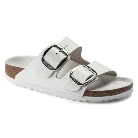 Arizona Big Buckle Classic Footbed Sandal in White Oiled Leather