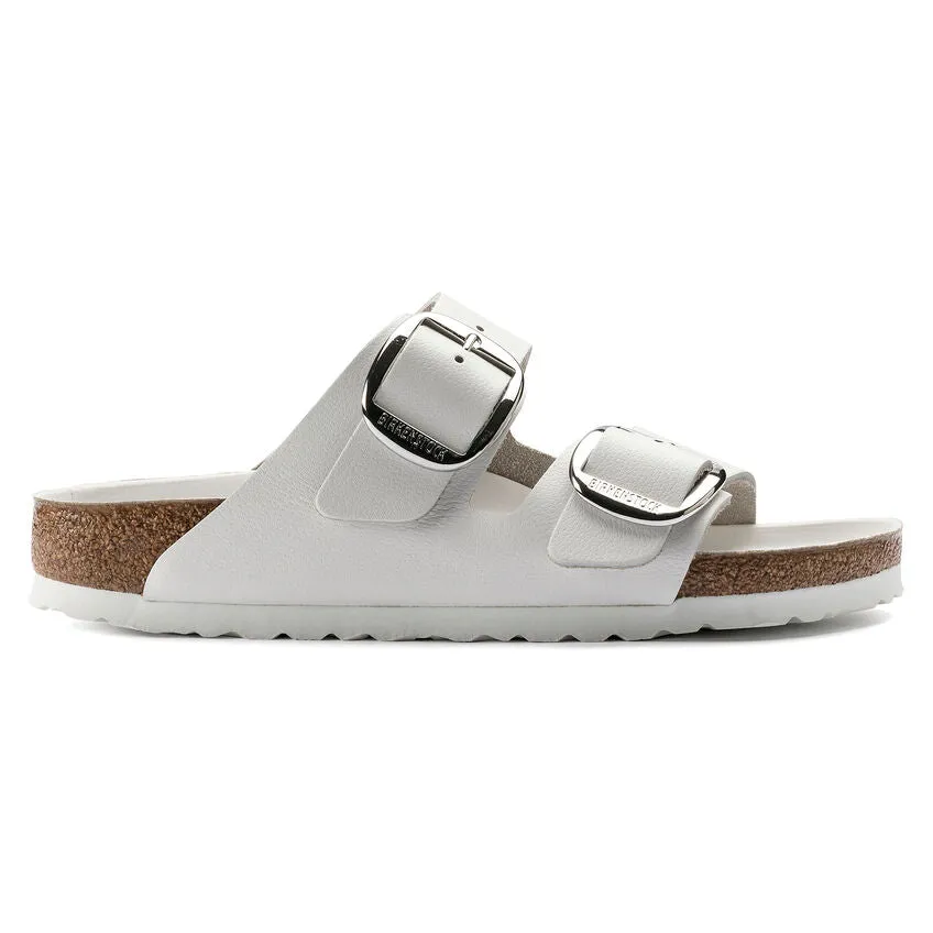 Arizona Big Buckle Classic Footbed Sandal in White Oiled Leather