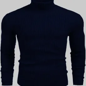 Basic Navy Blue High neck