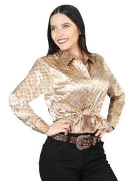 Blusa Casual Manga Larga Estampada Beige para Mujer 'El Señor de los Cielos' - ID: 44556