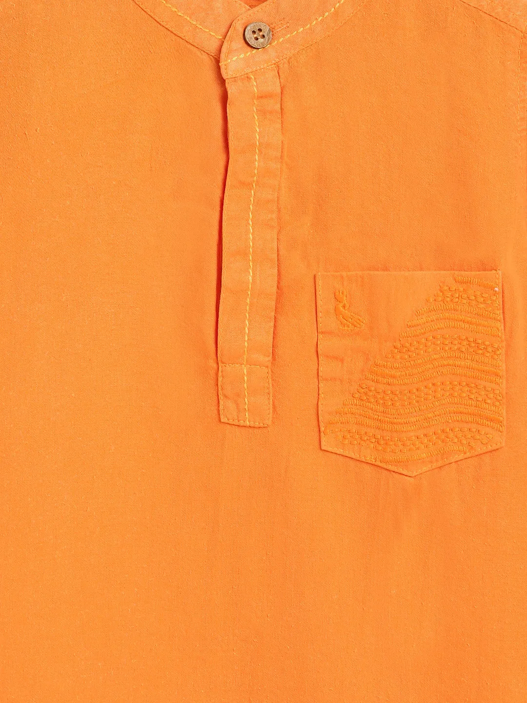 Boys Orange Casual Long Shirt