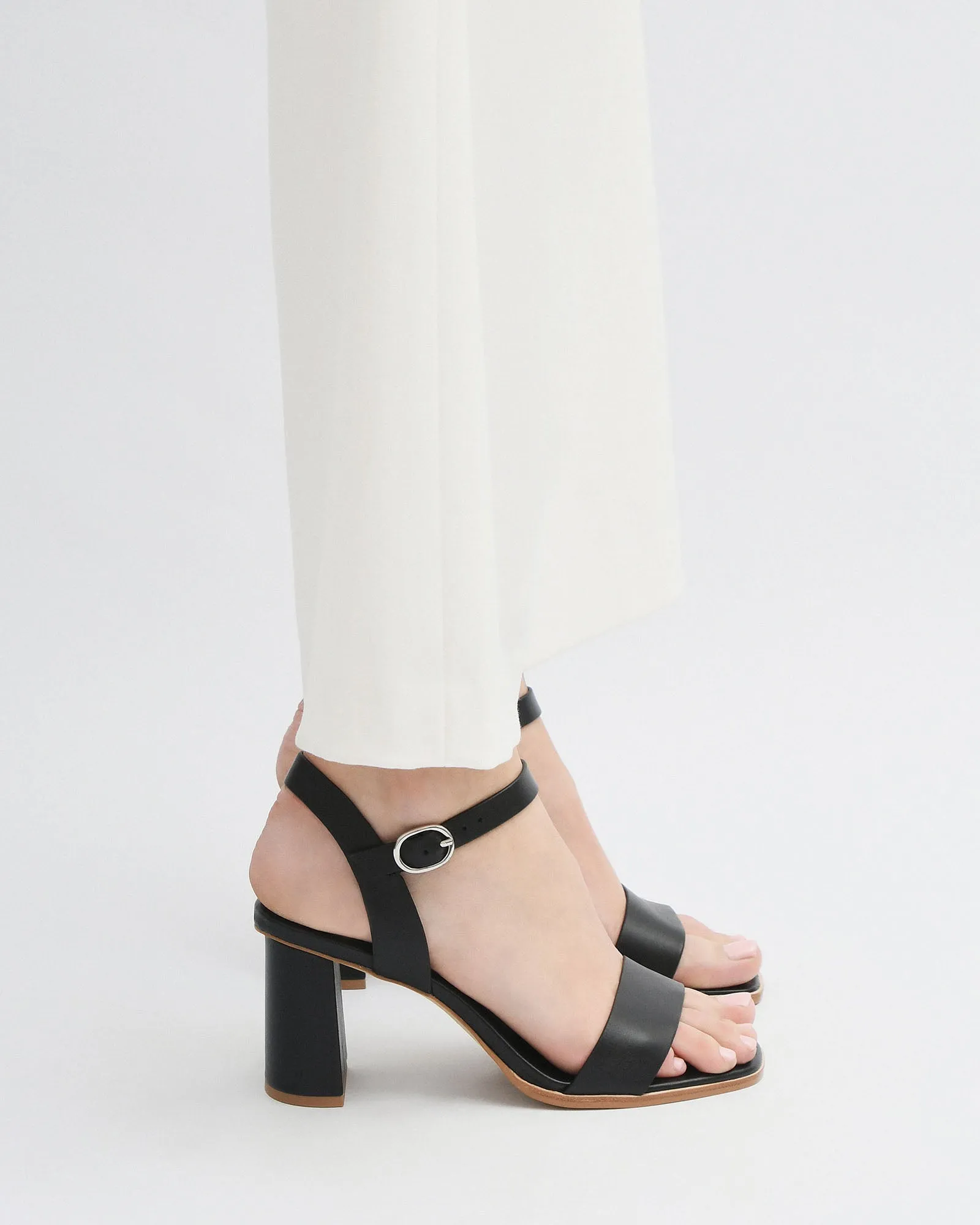 CALAIS HIGH HEEL SANDALS BLACK LEATHER