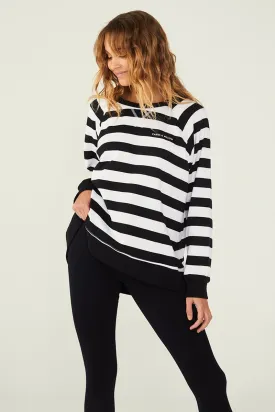 Cartel & Willow - Gigi Sweater - Black / White Stripe