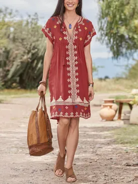 Casual Ethnic Print Dress