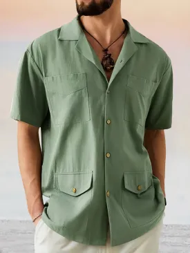 Casual Soft Lapel Cotton Linen Shirt