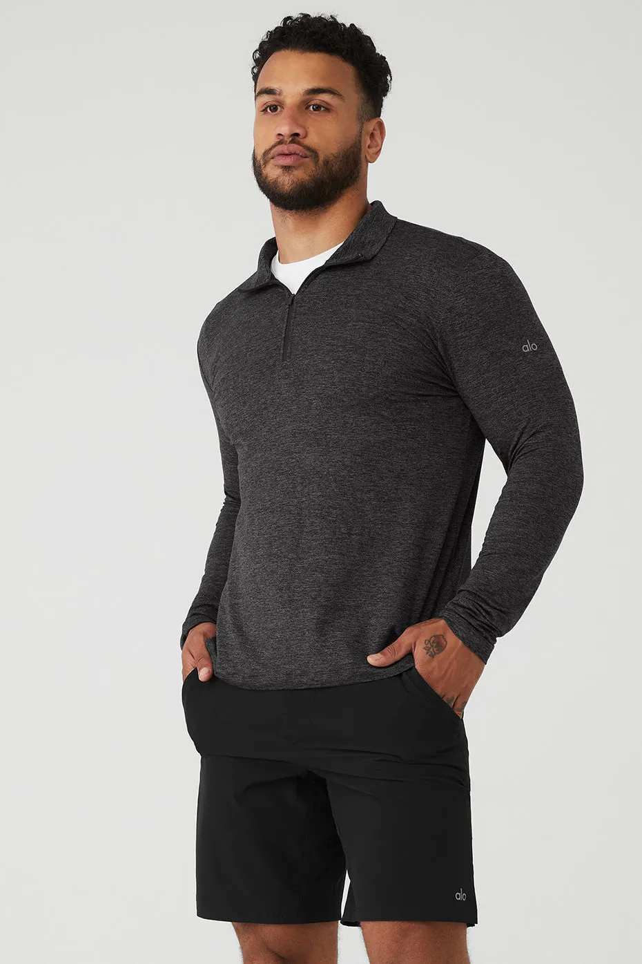 Conquer 1/4 Zip Reform Long Sleeve - Dark Heather Grey