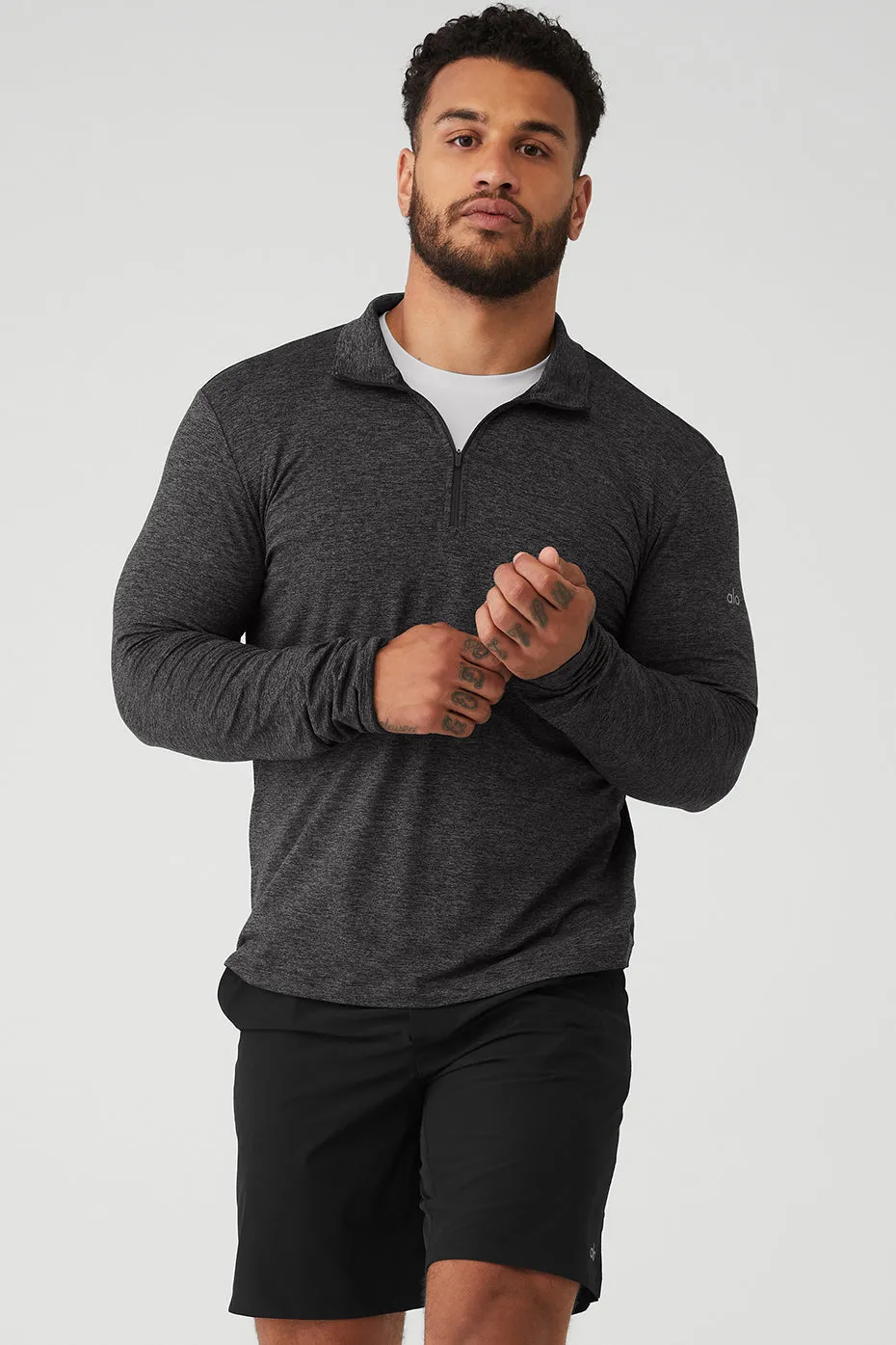 Conquer 1/4 Zip Reform Long Sleeve - Dark Heather Grey