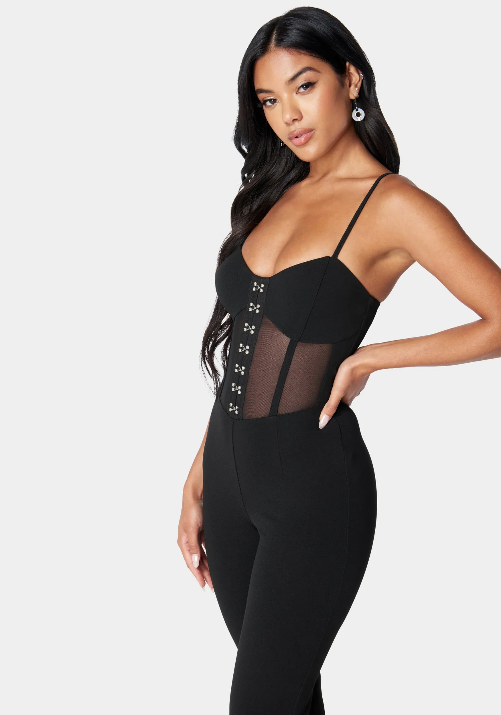 Corset Waist Slim Leg Jumpsuit