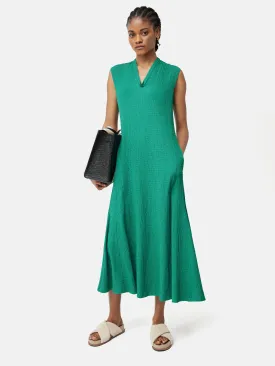 Crinkle T-shirt Jersey Dress | Green