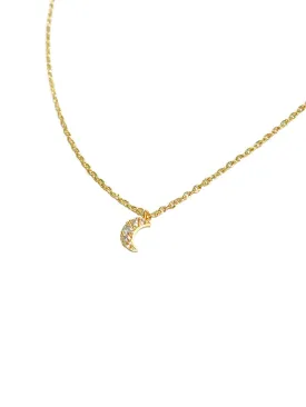 CZ Crescent Choker Necklace