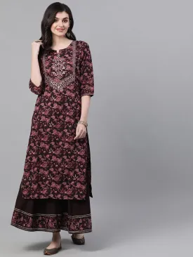 Debonair Burgundy Kurta-Sharara Set