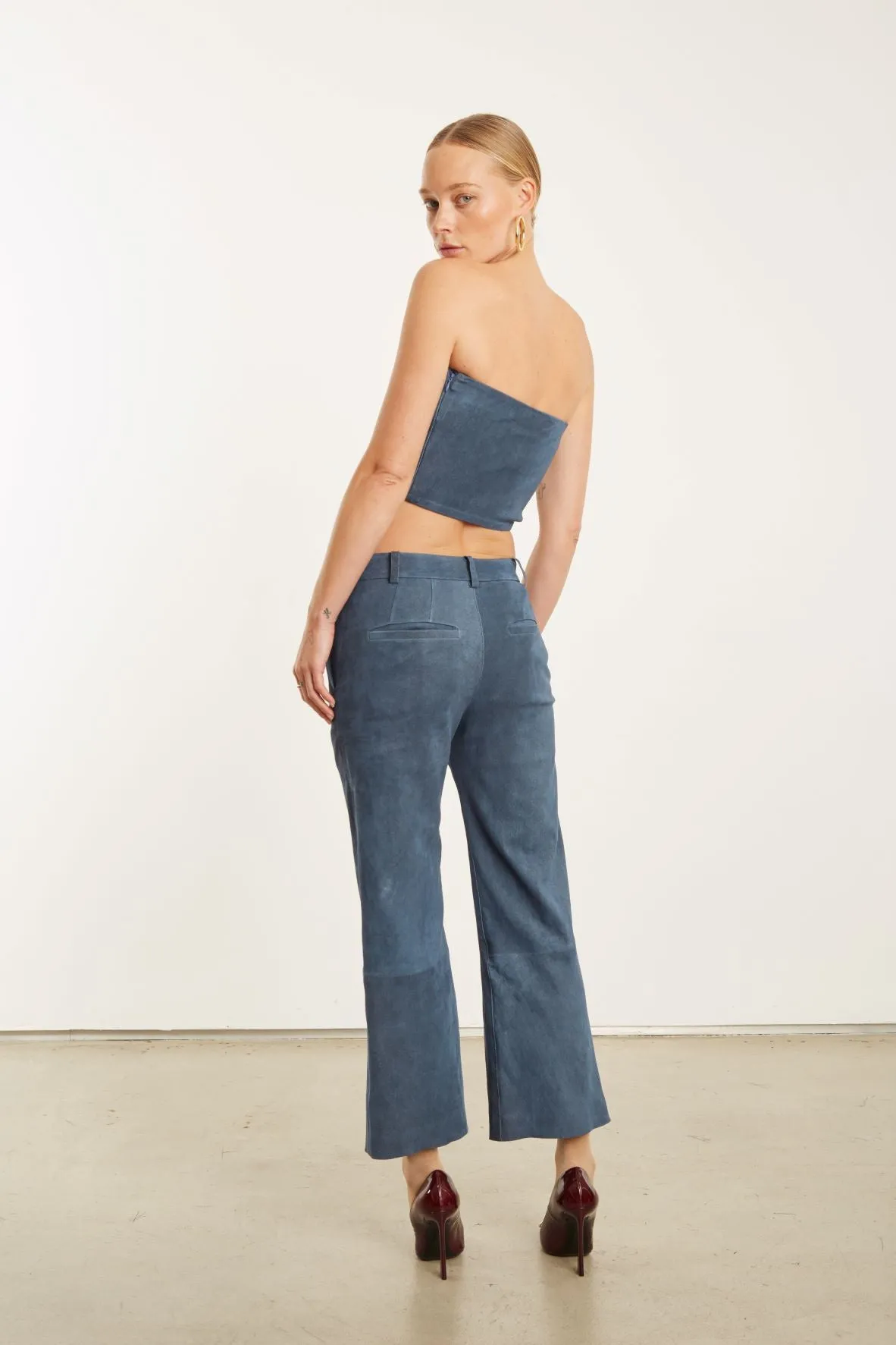 Denim Suede Micro Tube Top