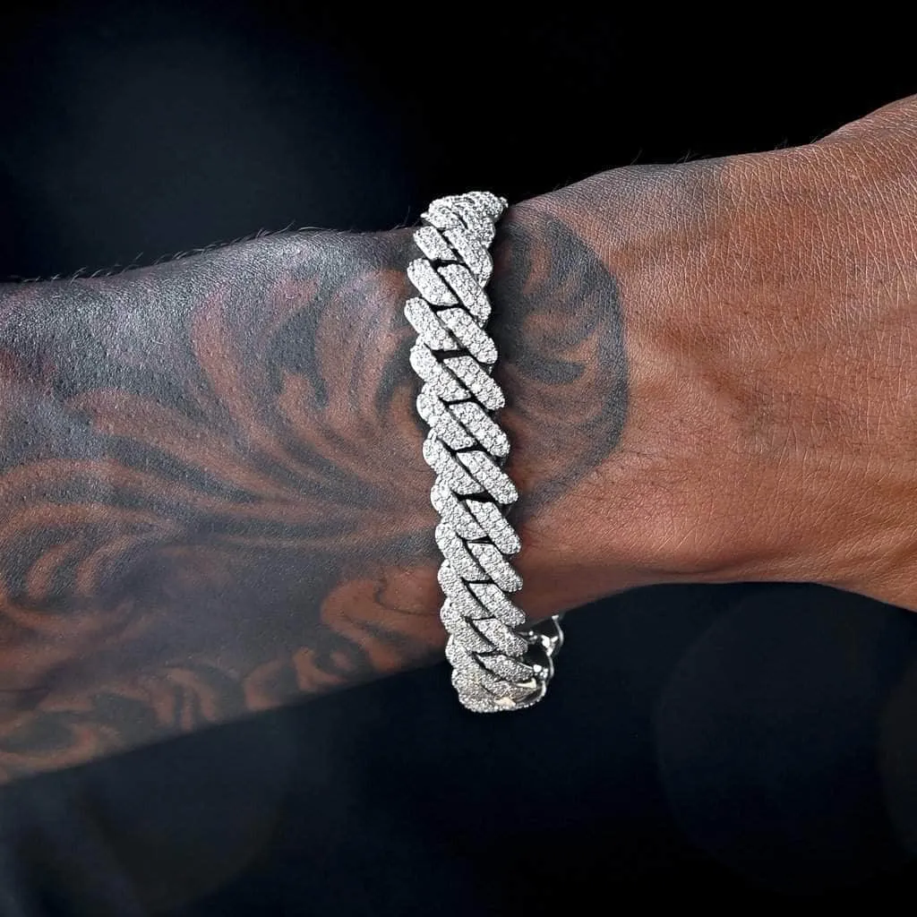 Diamond Prong Cuban Link Bracelet (12mm)