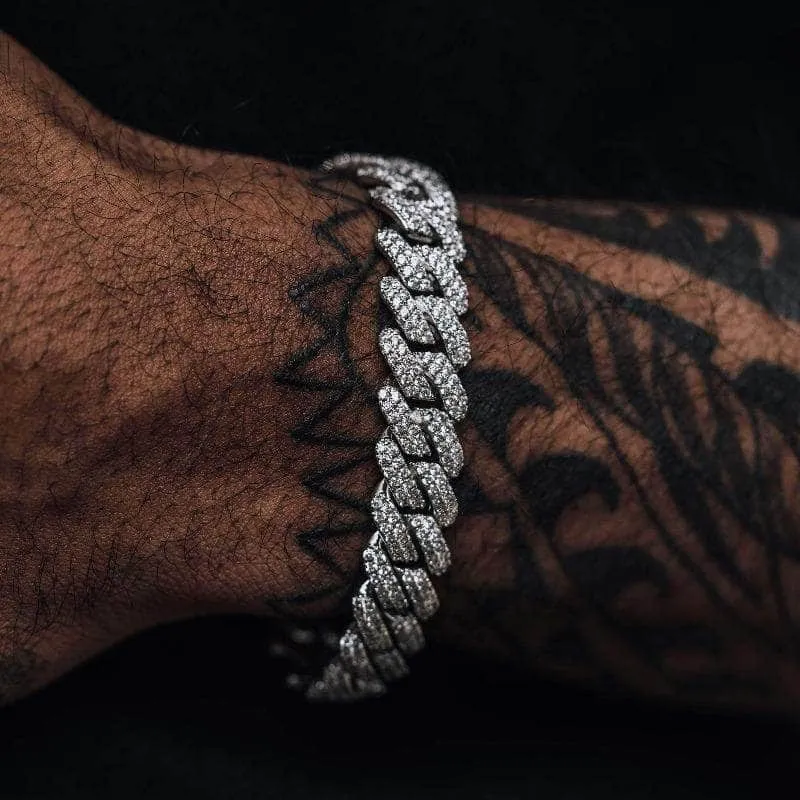 Diamond Prong Cuban Link Bracelet (12mm)