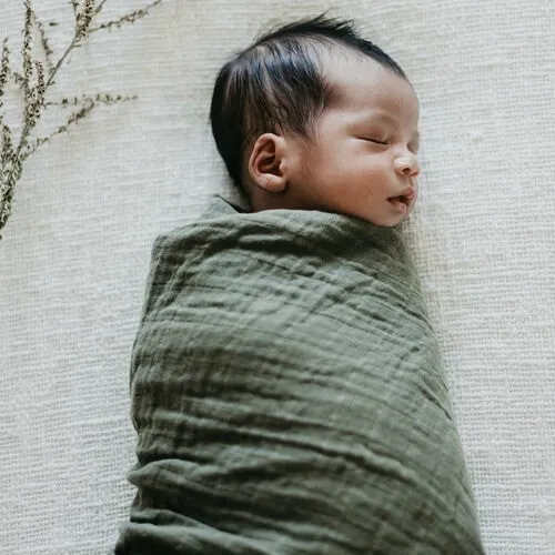 Dusty Olive I Organic Muslin Wrap