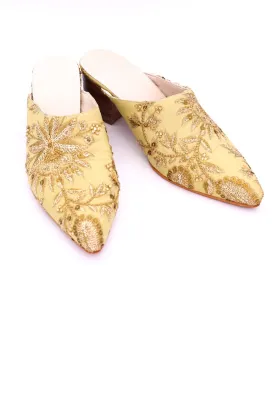 EMBROIDERED HEELED MULES ELLIE X ANTHROPOLOGIE