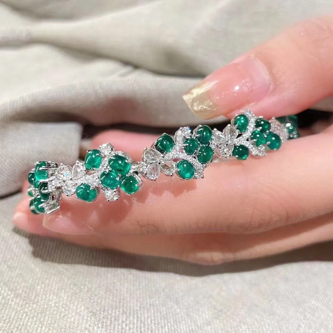 Emerald And Diamond Bracelet (Accept Pre-order)