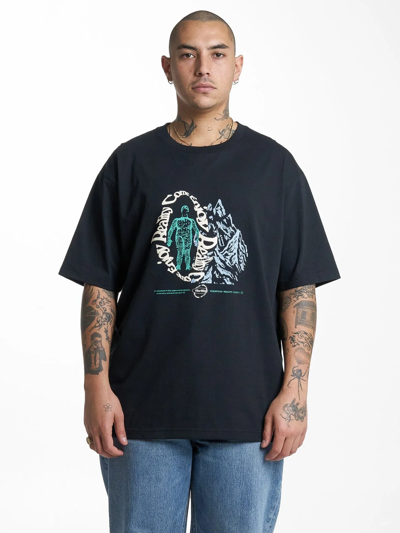 Enjoying Reality Oversize Fit Tee - Washed Black