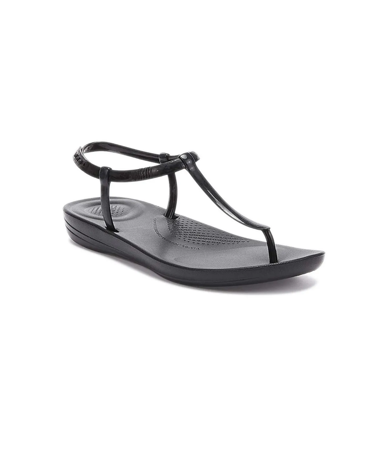 FitFlop iQushion Splash Pearlised Thongs Black