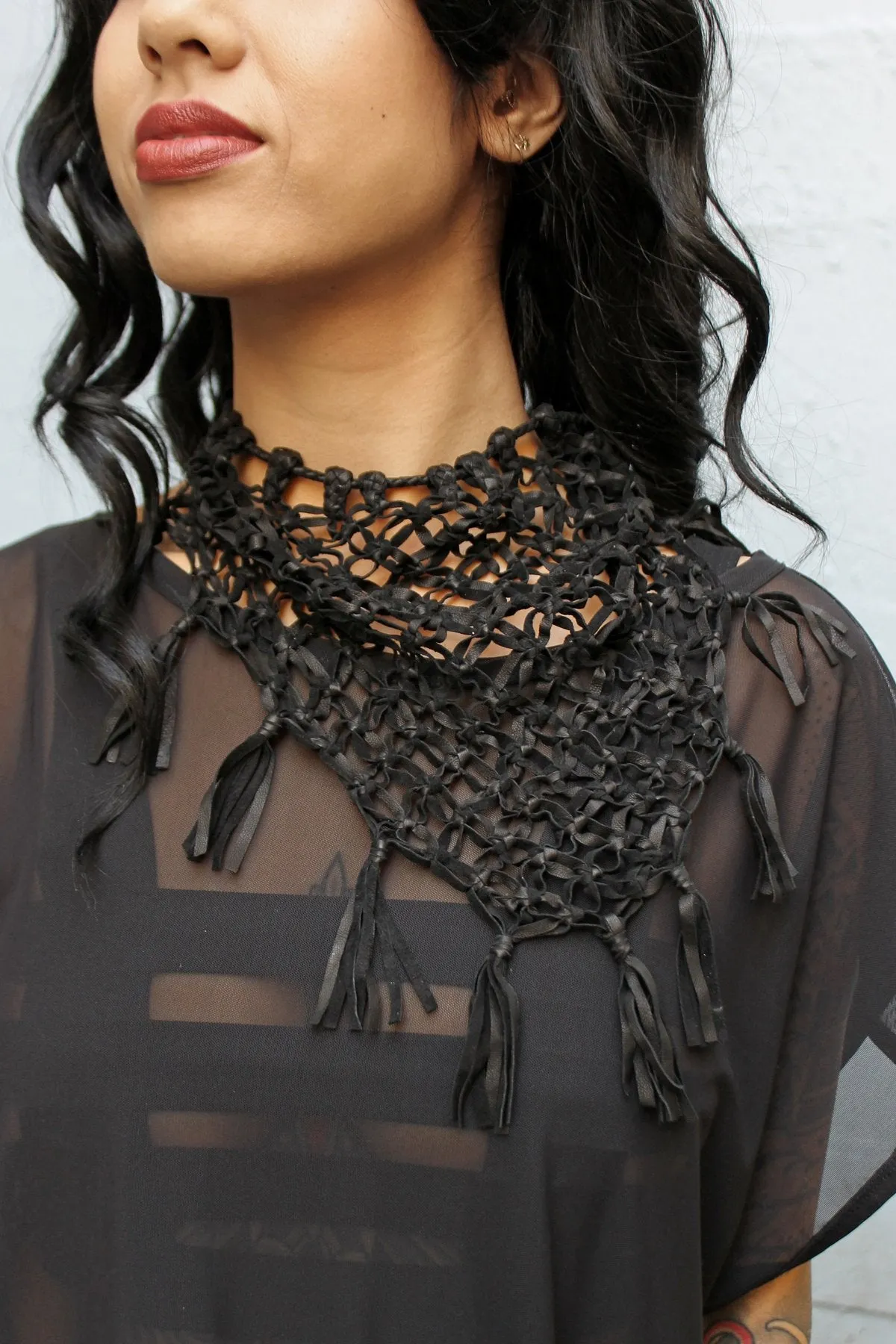 Five and Diamond Braided Leather Bandanna