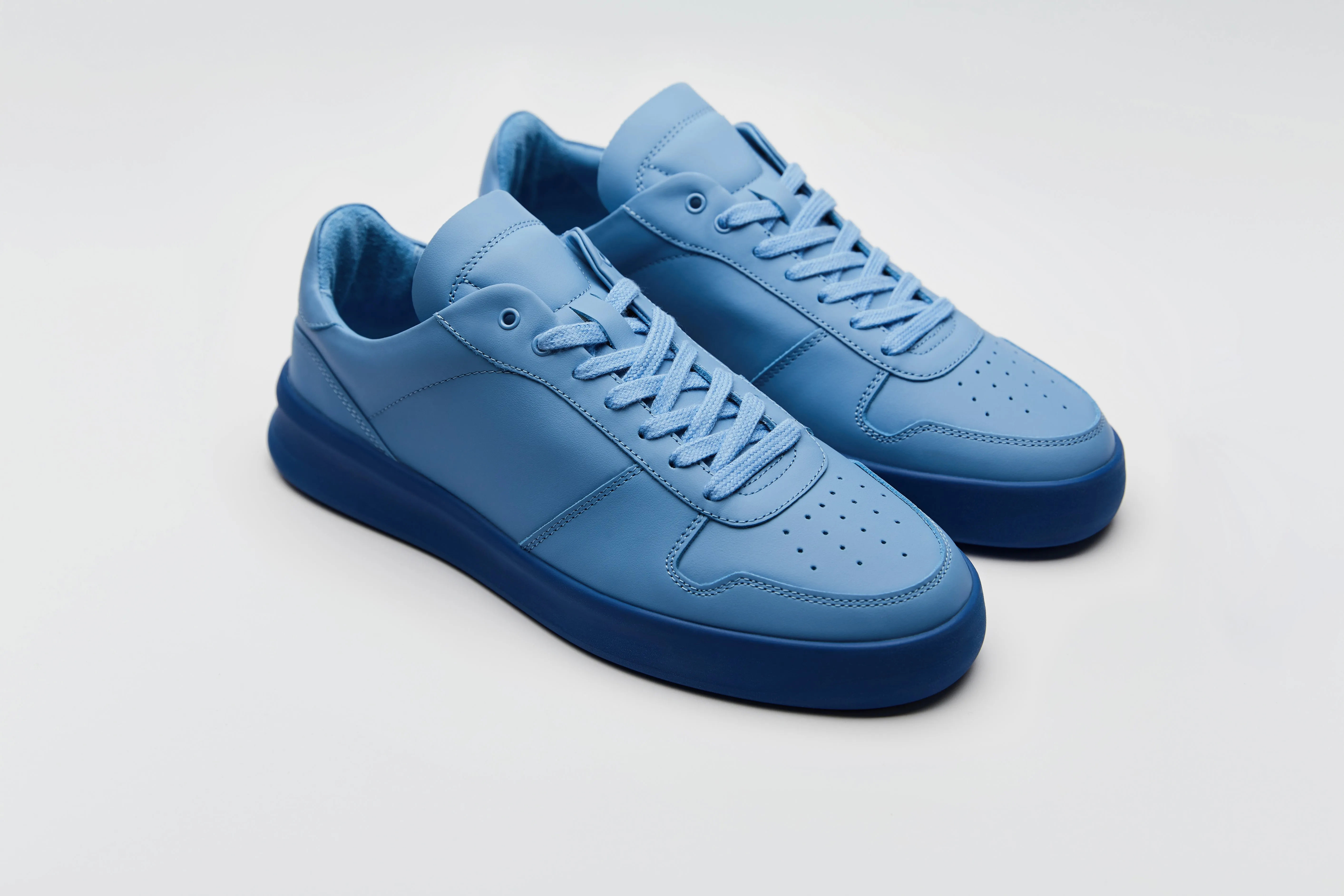 FULL GRAIN LEATHER SNEAKER "5A PULVERBLAU“