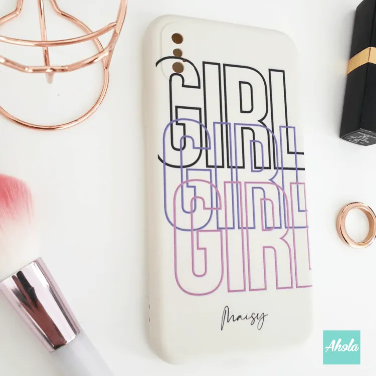 【GIRL】Ultra Thin Silicone Soft iPhone Case  矽膠全包邊自訂名字電話殼