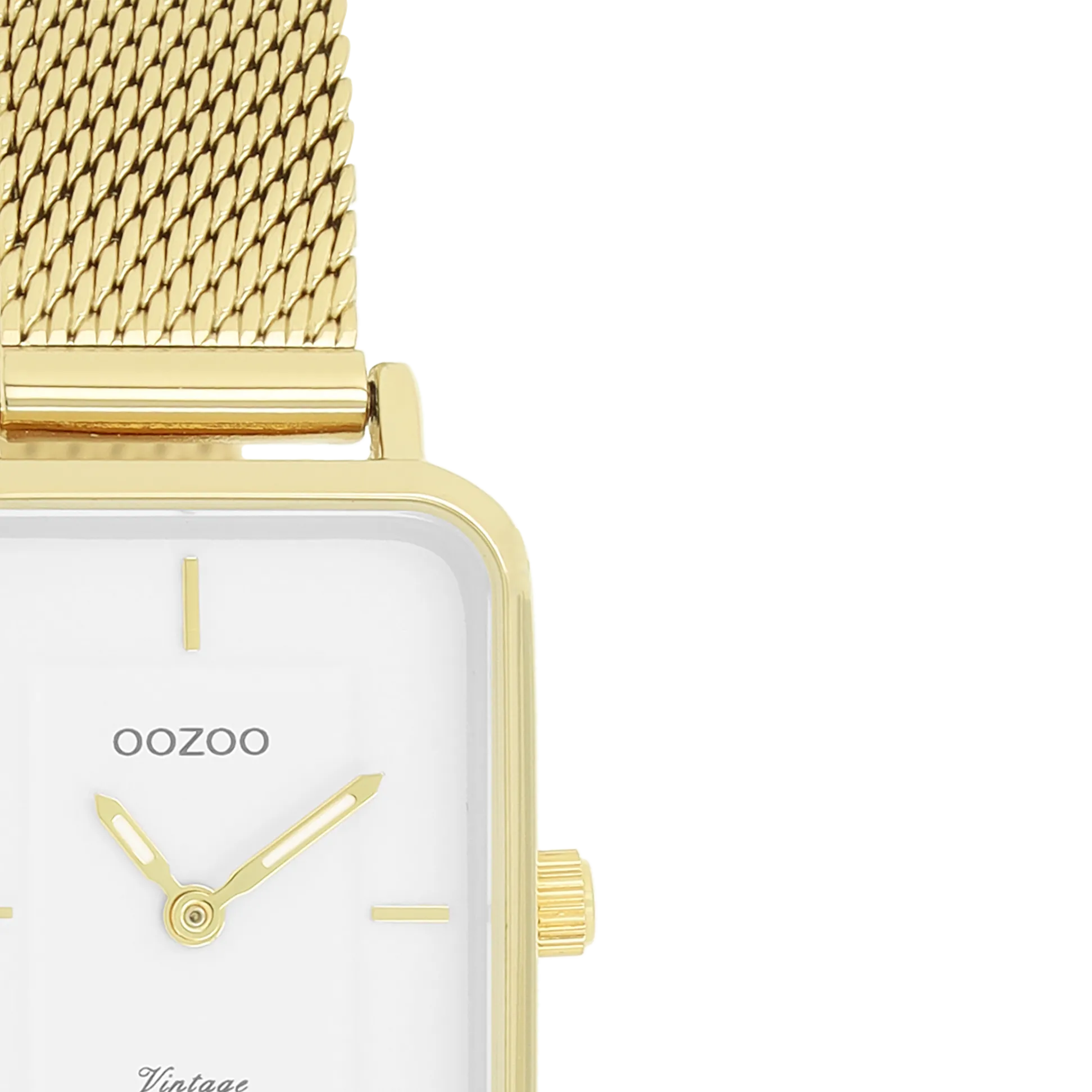 Gold coloured OOZOO watch with gold coloured metal mesh bracelet - C20352