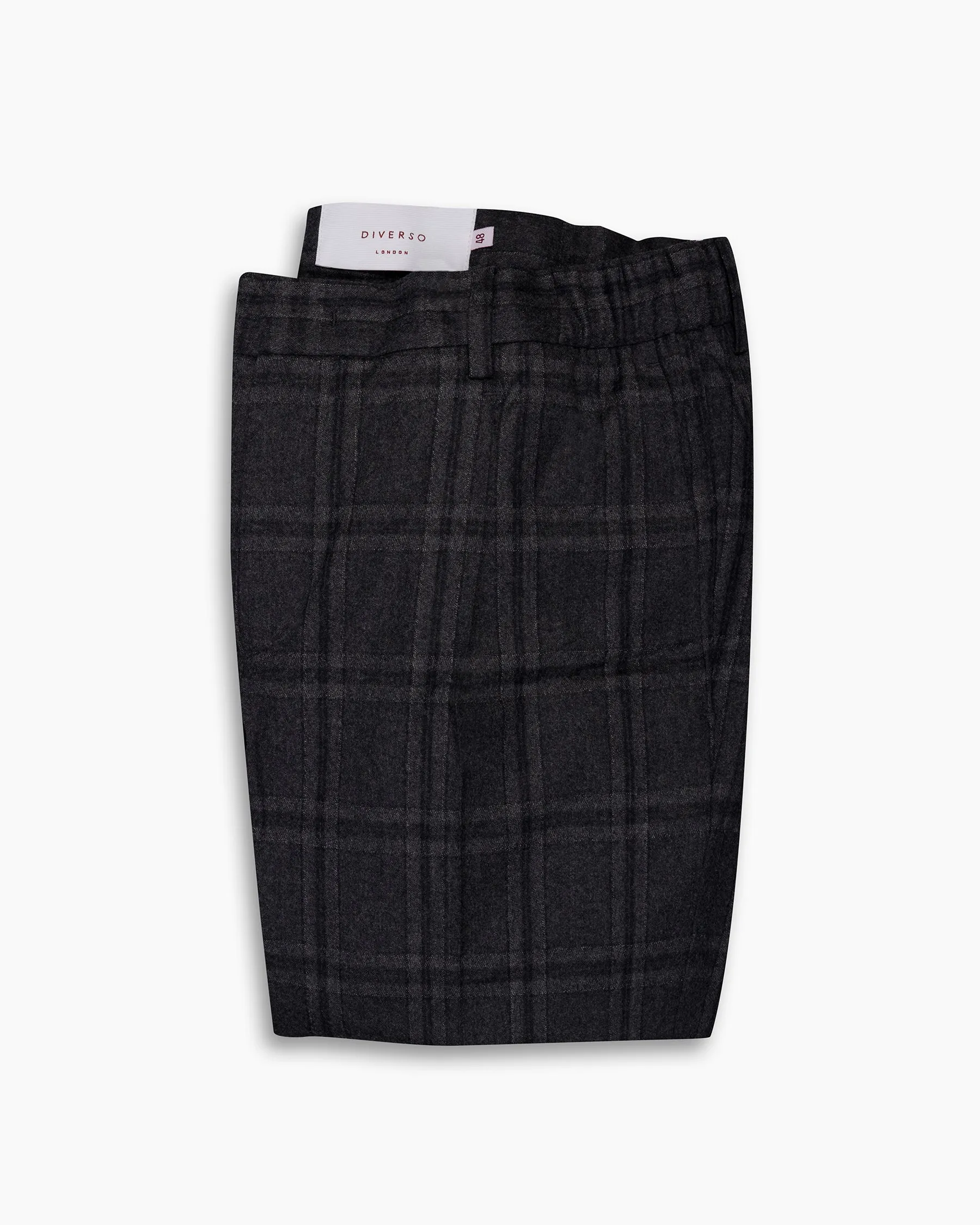 Grey Check Wool Casual Pant