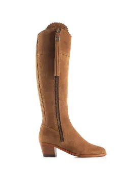 Heeled Regina (Sporting Fit) - Tan Suede