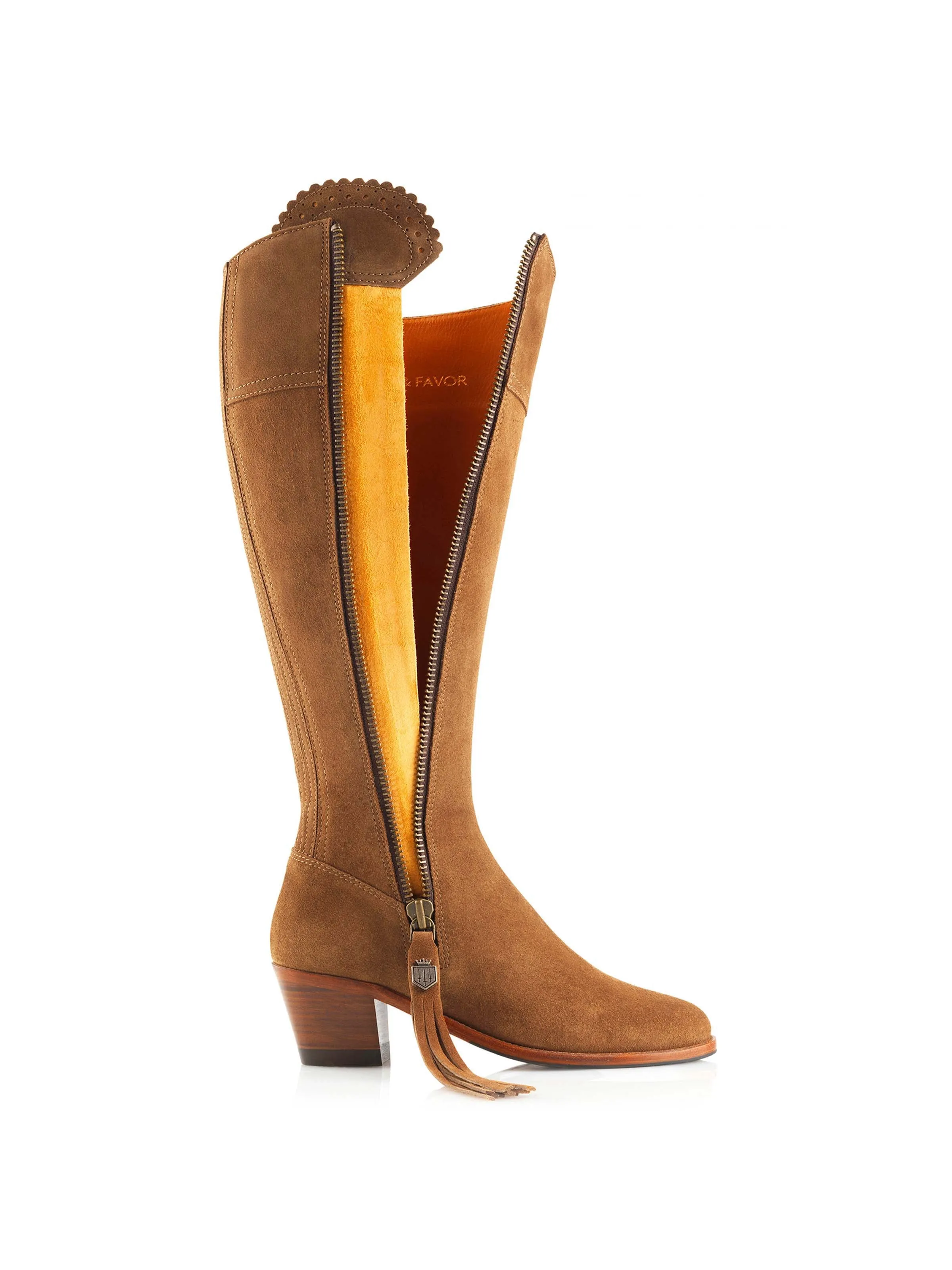 Heeled Regina (Sporting Fit) - Tan Suede