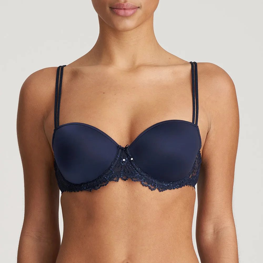 Jane Velvet Blue Balconette Padded Bra