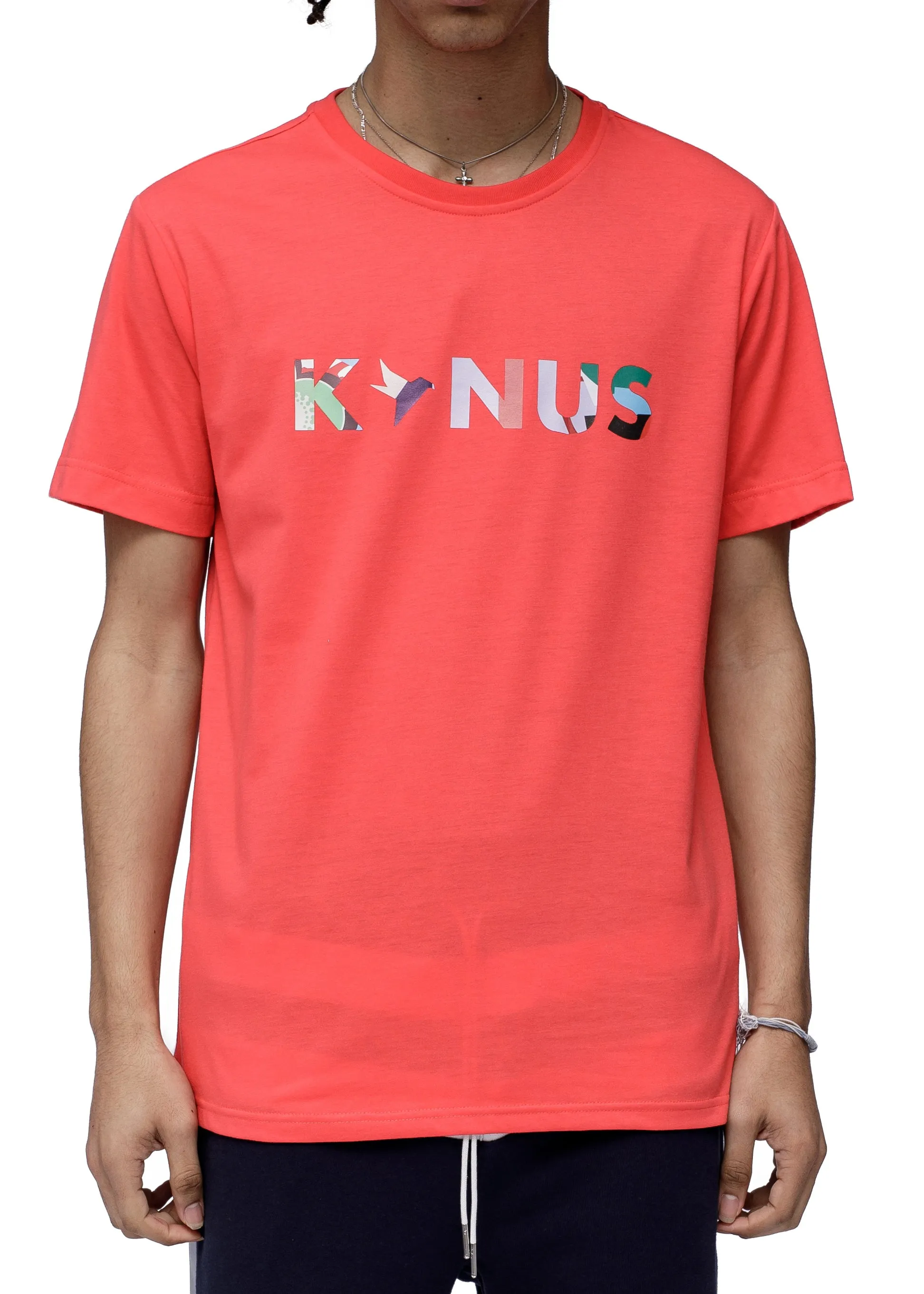 Konus Men's Multi Color Logo Print Tee in Red