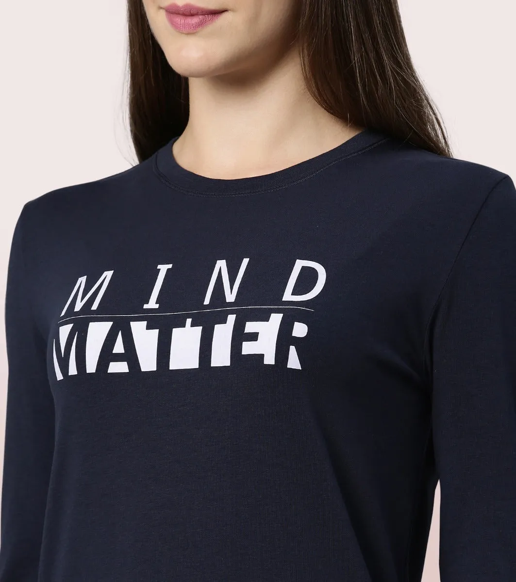 Long Sleeve Basic Crew Tee – Graphic Print | Crew Neck Basic Stretch Cotton Tee