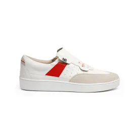 Men's Pastor White Red Leather Sneakers 01891-001