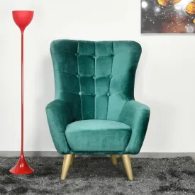 Nano Button-Tufted Wingback Chair In Green