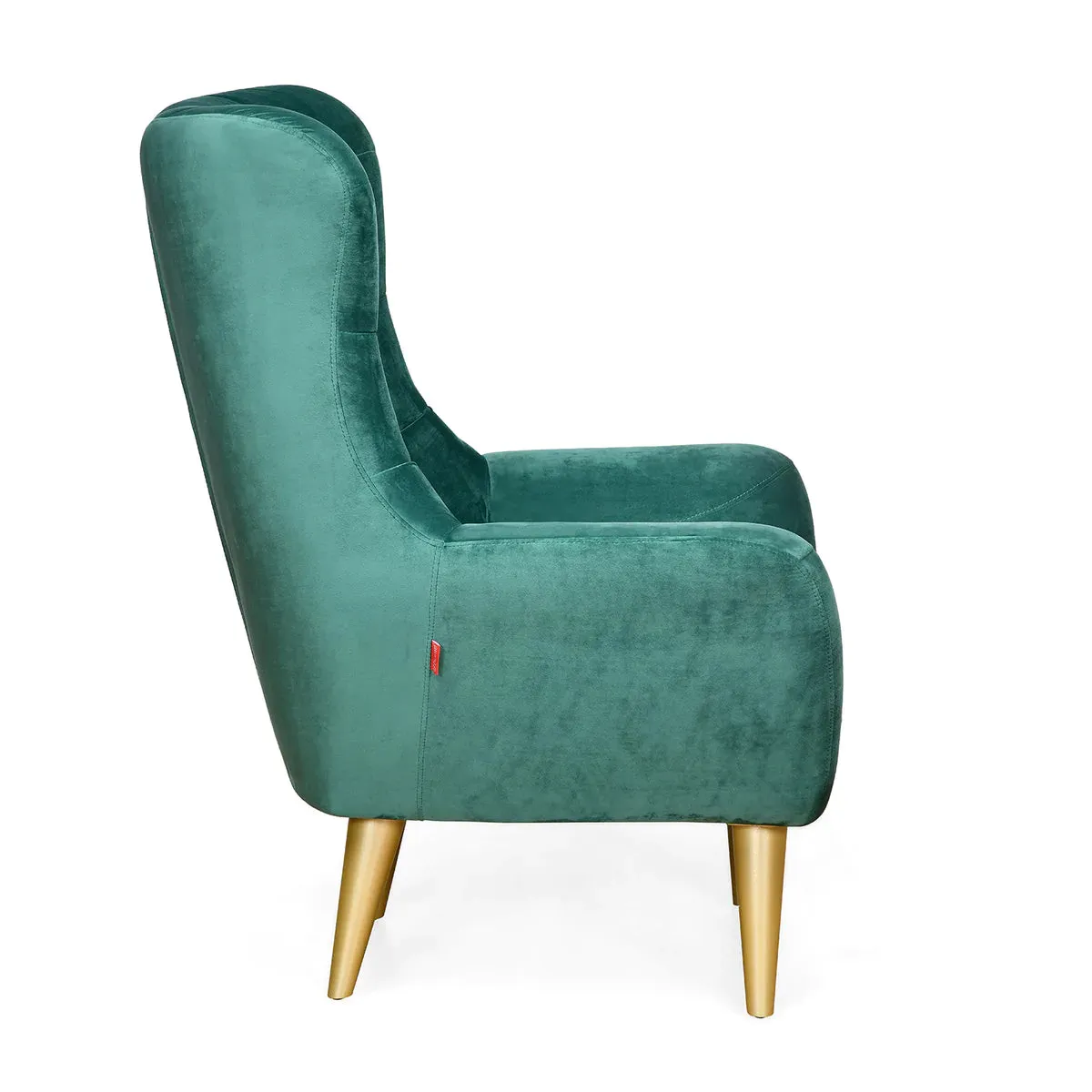 Nano Button-Tufted Wingback Chair In Green