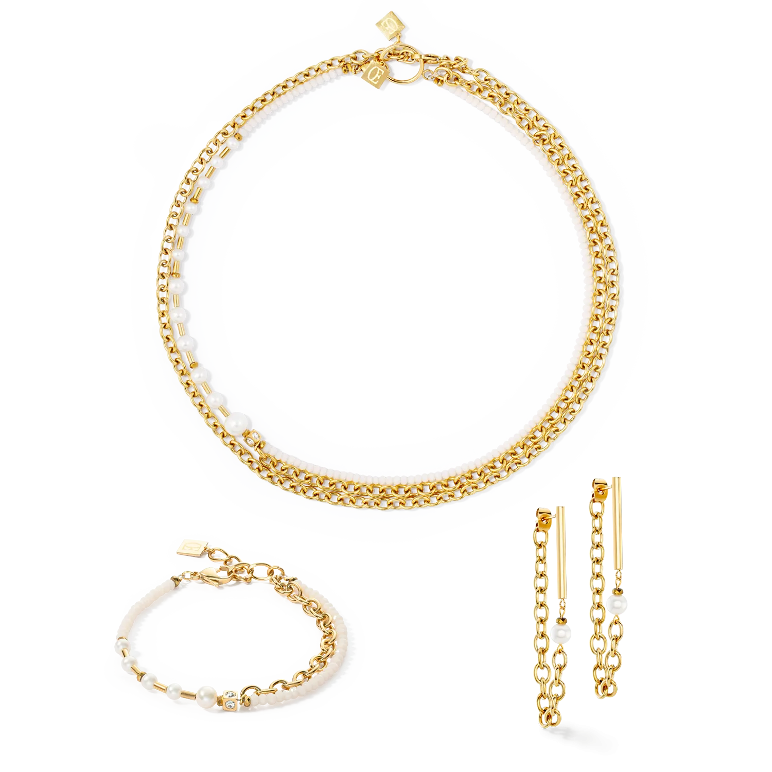 Necklace Chain & Pearl Fever white-gold