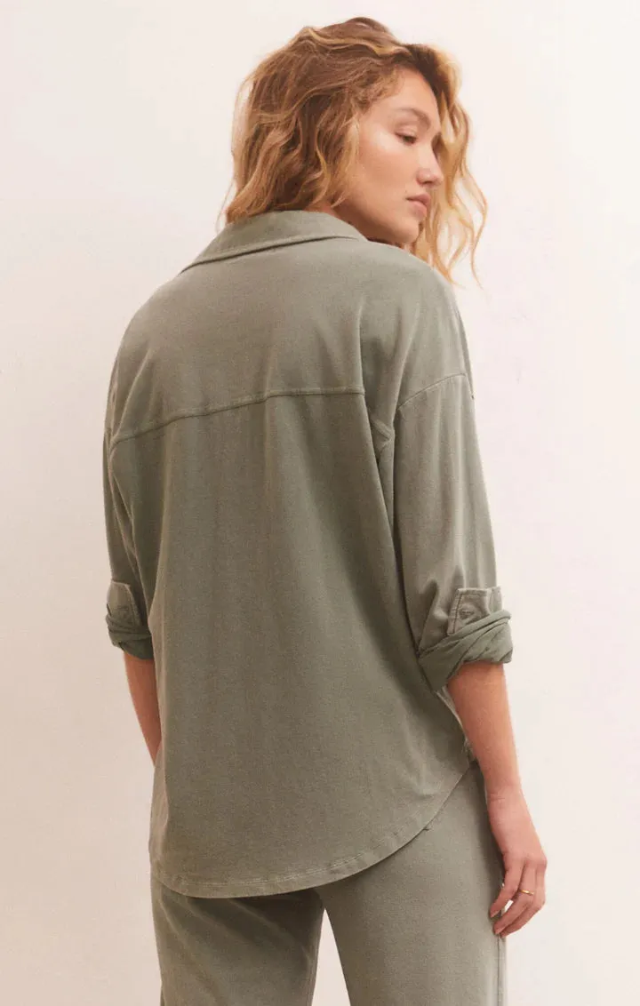 Niccola Button Up Top | Evergreen