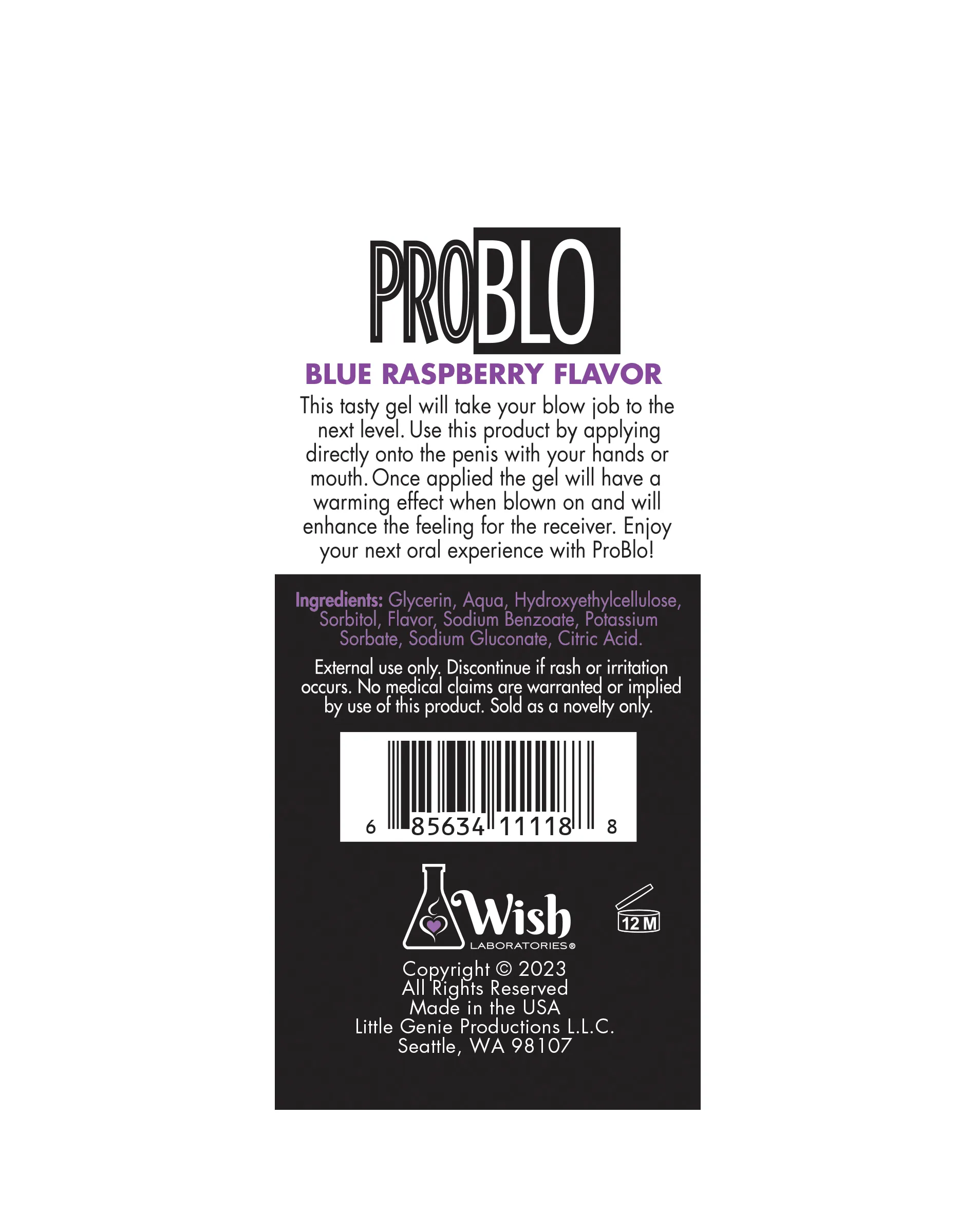 Pro Blo Oral Pleasure Gel - Blue Raspberry