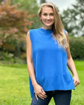 Round Neck Sleeveless Jumper - Cobalt Blue