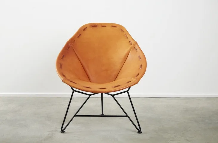 Saddle Leather Oval Chair