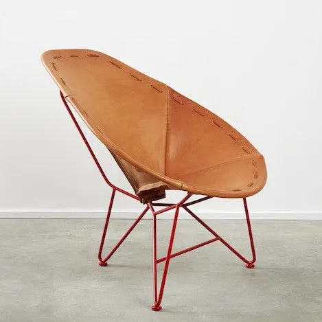 Saddle Leather Oval Chair